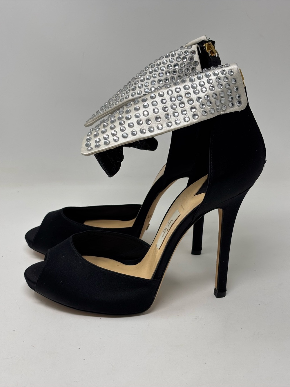 Kate Spade New York Black Tie Tuxedo Satin Colorblock Heels Size 10 - Picture 2 of 16